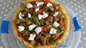 Crostata di riso con ratatuia e burrata