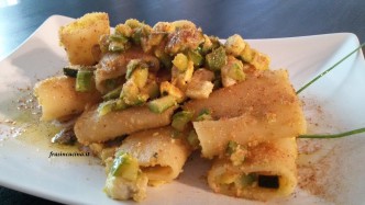 paccheri  con zucchine e pesce spada