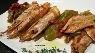 friggitelli con gamberi e triglie