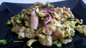 gnocchi di farro con calamari e zucchine