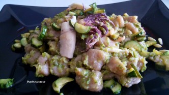 gnocchi di farro con calamari e zucchine