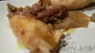 calamari ripieni con crema di fagioli borlotti