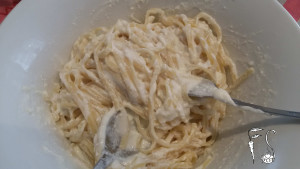 linguine con crema di ricotta