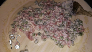 Garganelli panna golfetta e piselli_preparazione