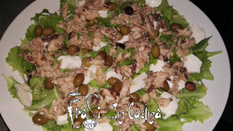 Insalata sgombro e olive taggiasche