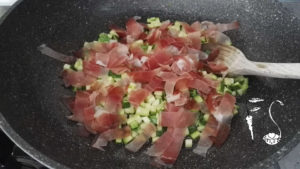 Garganelli speck e zucchine_preparazione