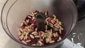 Passatelli con crema di radicchio pinoli e lardo di Arnad_crema