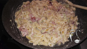 Pasta speck e zucchine_preparazione